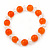 Orange/ Transparent Round Glass Bead Stretch Bracelet - up to 18cm Length - view 7