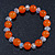Orange/ Transparent Round Glass Bead Stretch Bracelet - up to 18cm Length - view 4