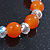 Orange/ Transparent Round Glass Bead Stretch Bracelet - up to 18cm Length - view 5