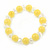 Lemon Yellow/ Transparent Round Glass Bead Stretch Bracelet - up to 18cm Length - view 5