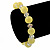 Lemon Yellow/ Transparent Round Glass Bead Stretch Bracelet - up to 18cm Length - view 2