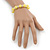 Lemon Yellow/ Transparent Round Glass Bead Stretch Bracelet - up to 18cm Length - view 3