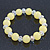 Lemon Yellow/ Transparent Round Glass Bead Stretch Bracelet - up to 18cm Length - view 6