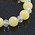 Lemon Yellow/ Transparent Round Glass Bead Stretch Bracelet - up to 18cm Length - view 4