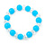 Light Blue/ Transparent Round Glass Bead Stretch Bracelet - up to 18cm Length - view 3