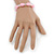 Baby Pink/ Transparent Glass Bead Stretch Bracelet - 17cm Length - view 4