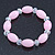 Baby Pink/ Transparent Glass Bead Stretch Bracelet - 17cm Length - view 6