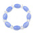 Violet Blue/ Transparent Glass Bead Stretch Bracelet - 17cm Length - view 3