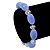 Violet Blue/ Transparent Glass Bead Stretch Bracelet - 17cm Length - view 2
