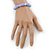 Violet Blue/ Transparent Glass Bead Stretch Bracelet - 17cm Length - view 5