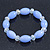 Violet Blue/ Transparent Glass Bead Stretch Bracelet - 17cm Length - view 6