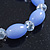 Violet Blue/ Transparent Glass Bead Stretch Bracelet - 17cm Length - view 4