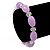 Lavender/ Transparent Glass Bead Stretch Bracelet - 17cm Length - view 2