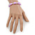 Lavender/ Transparent Glass Bead Stretch Bracelet - 17cm Length - view 5