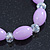 Lavender/ Transparent Glass Bead Stretch Bracelet - 17cm Length - view 3
