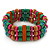 Multicoloured Wood Bead Flex Bracelet - 18cm Length - view 5