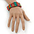 Multicoloured Wood Bead Flex Bracelet - 18cm Length - view 2