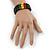 Red, Yellow, Green & Black Rasta Wood Bead Bob Marley Style Flex Bracelet - view 3