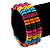 Multicoloured Wood Bead & Bar Flex Bracelet - 18cm Length - view 2