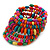 Wide Coil Multicoloured Wood Bead Bracelet - Adjustable - view 6