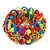 Multicoloured Acrylic Bead, Skull & Chain Flex Bracelet - Up to 19cm length - view 2