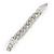 Glamorous Chunky Rhodium Plated Swarovski Elements Crystal Encrusted Chain Link Bracelet - 18cm Length - view 4