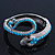 Sleek Light Blue Acrylic Bead Snake Hinged Bangle Bracelet In Silver Plating - view 8