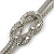 Chunky Rhodium Plated Mesh Chain 'Knot' Bracelet With Clear Crystals - 18cm (8cm Extension) - view 4