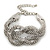 Chunky Rhodium Plated Mesh Chain 'Knot' Bracelet With Clear Crystals - 18cm (8cm Extension) - view 7