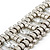 Wide Rhodium Plated Structured Bracelet With Clear Crystals - 17cm (9cm Extension) - view 9