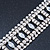 Wide Rhodium Plated Structured Bracelet With Clear Crystals - 17cm (9cm Extension) - view 5