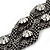 Chunky Gun Metal Mesh Chain Bracelet With Clear Crystals - 16cm (8cm Extension) - view 4