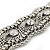 Wide Rhodium Plated Mesh Chain Structured Bracelet With Clear Crystals - 17cm (9cm Extension) - view 9