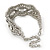 Wide Rhodium Plated Mesh Chain Structured Bracelet With Clear Crystals - 17cm (9cm Extension) - view 10