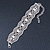 Wide Rhodium Plated Mesh Chain Structured Bracelet With Clear Crystals - 17cm (9cm Extension) - view 2