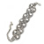 Chunky Rhodium Plated Mesh Chain Bracelet With Clear Crystals - 16cm (8cm Extension) - view 2
