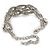 Chunky Rhodium Plated Mesh Chain Bracelet With Clear Crystals - 16cm (8cm Extension) - view 5