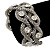 Chunky Rhodium Plated Mesh Chain Bracelet With Clear Crystals - 16cm (8cm Extension) - view 6