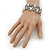 Chunky Rhodium Plated Mesh Chain Bracelet With Clear Crystals - 16cm (8cm Extension) - view 3