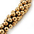 Gold Tone Chunky Twisted Bead Bracelet - 18cm Length/ 4cm Extension - view 3