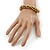 Gold Tone Chunky Twisted Bead Bracelet - 18cm Length/ 4cm Extension - view 2