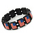 US American Flag Black Stretch Wooden Bracelet - up to 20cm length - view 2