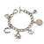 Silver Plated Charm On Chunky Oval Link Chain Bracelet With T-Bar Closure - 19cm Length - view 2