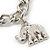 Silver Plated Charm On Chunky Oval Link Chain Bracelet With T-Bar Closure - 19cm Length - view 7