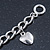 Silver Plated Charm On Chunky Oval Link Chain Bracelet With T-Bar Closure - 19cm Length - view 10