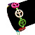 Unisex Multicoloured Plastic 'Peace' Friednship Bracelet On Silk String - Adjustable - view 2