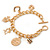 Gold Plated Charm On Chunky Oval Link Chain Bracelet With T-Bar Closure - 19cm Length - view 10