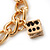 Gold Plated Charm On Chunky Oval Link Chain Bracelet With T-Bar Closure - 19cm Length - view 8