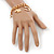Gold Plated Charm On Chunky Oval Link Chain Bracelet With T-Bar Closure - 19cm Length - view 2