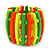 Teen Wide Neon Green/ Neon Orange/ Neon Yellow Wood Flex Bracelet - up to 17cm Length - view 2